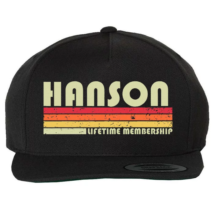 Hanson Surname Funny Retro Vintage 80s 90s Birthday Reunion Wool Snapback Cap