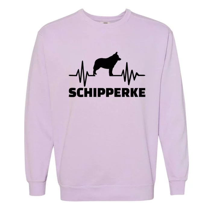 Heartbeat Schipperke Funny Gift Garment-Dyed Sweatshirt