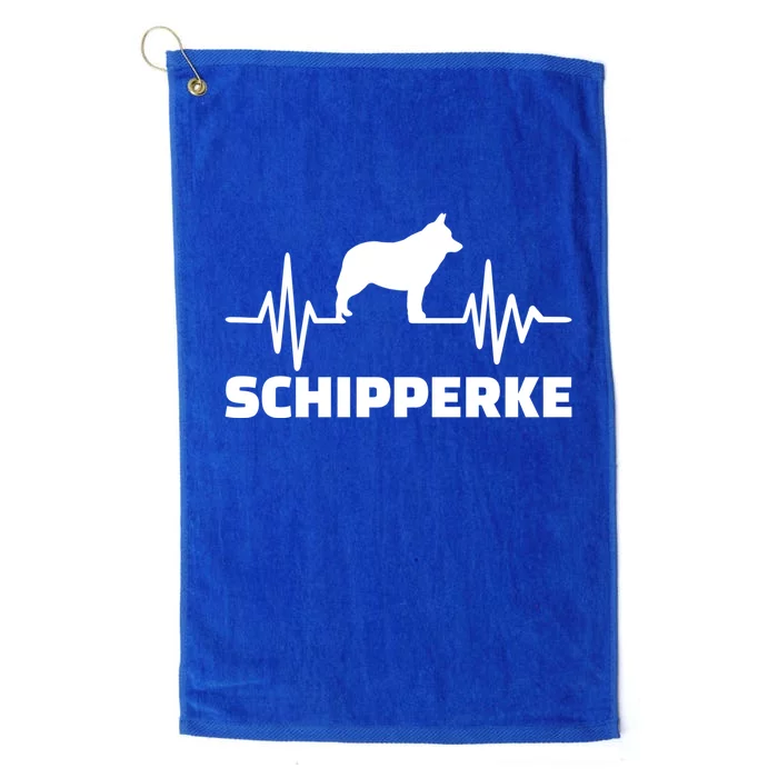 Heartbeat Schipperke Funny Gift Platinum Collection Golf Towel