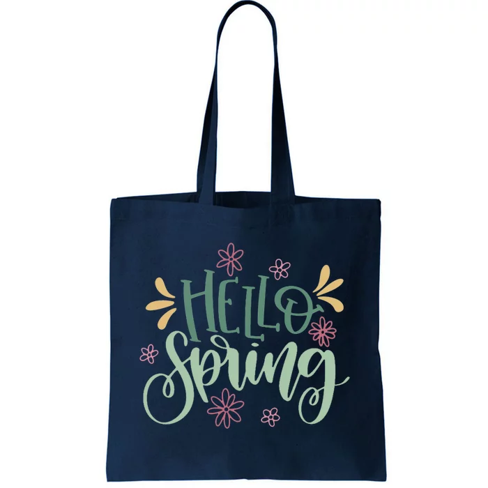 Hello Spring Flowers Tote Bag