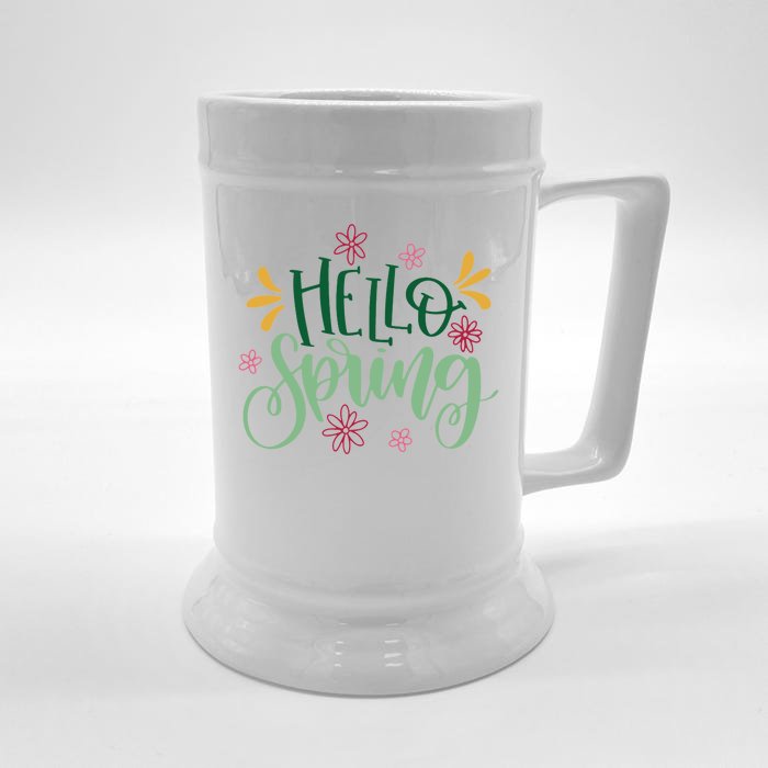 Hello Spring Flowers Front & Back Beer Stein