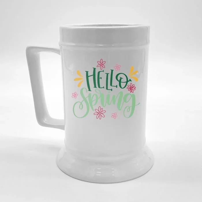 Hello Spring Flowers Front & Back Beer Stein