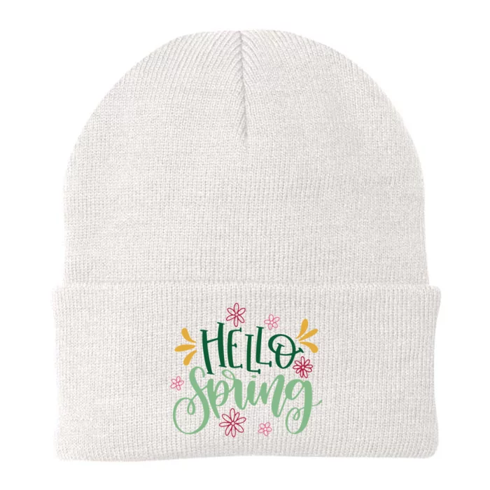 Hello Spring Flowers Knit Cap Winter Beanie