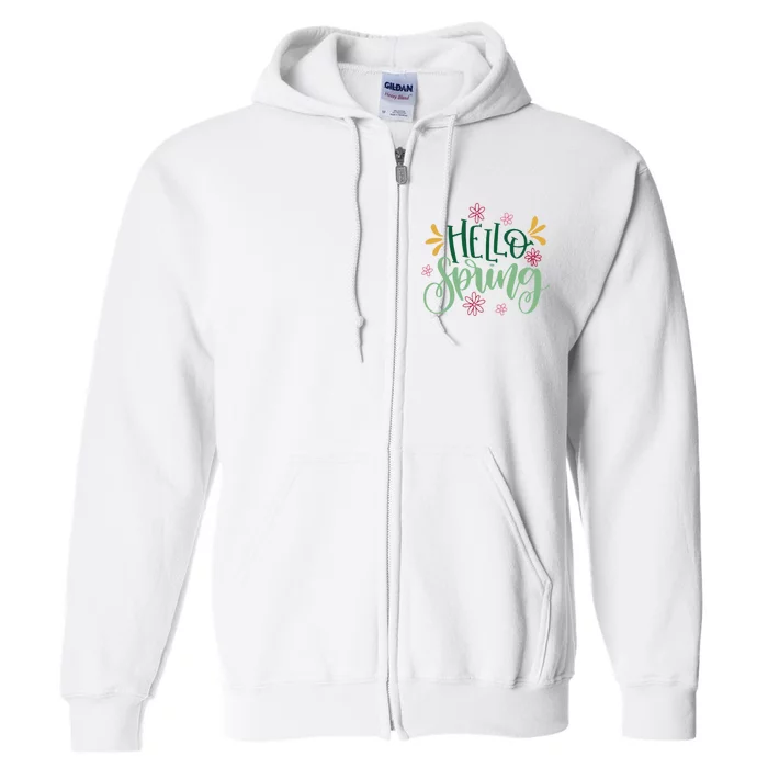 Hello Spring Flowers Full Zip Hoodie