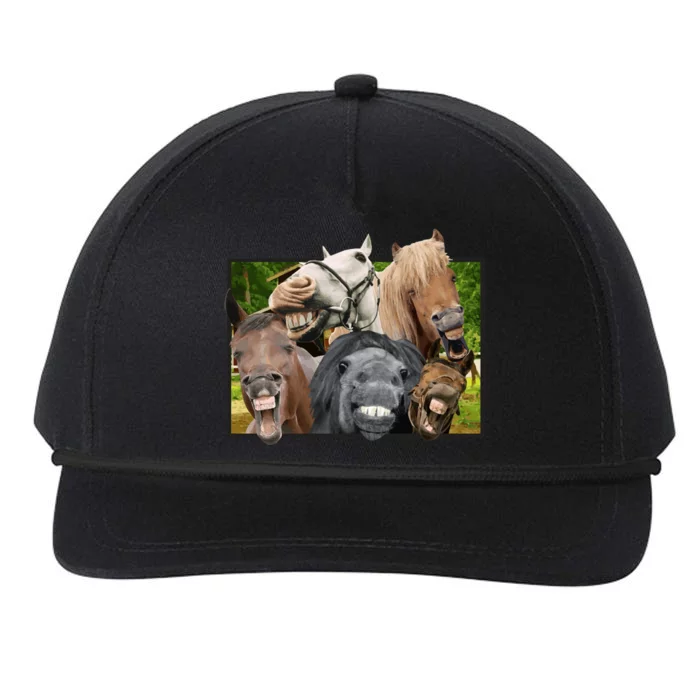 Horses Selfie Funny Snapback Five-Panel Rope Hat