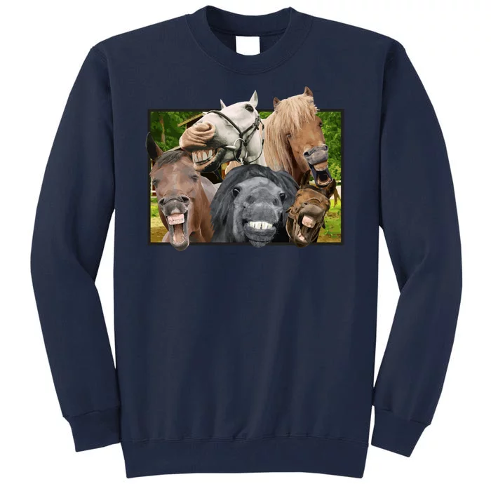 Horses Selfie Funny Tall Sweatshirt