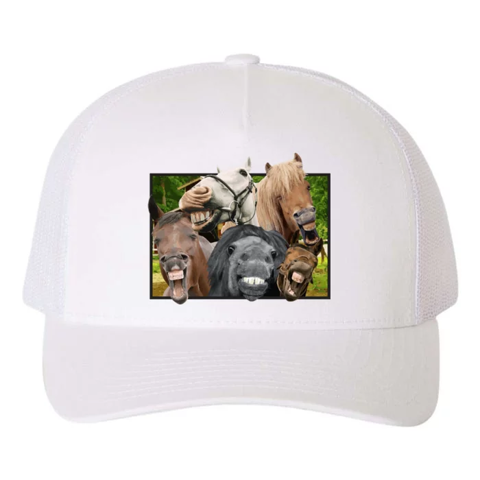 Horses Selfie Funny Yupoong Adult 5-Panel Trucker Hat