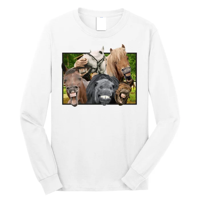 Horses Selfie Funny Long Sleeve Shirt