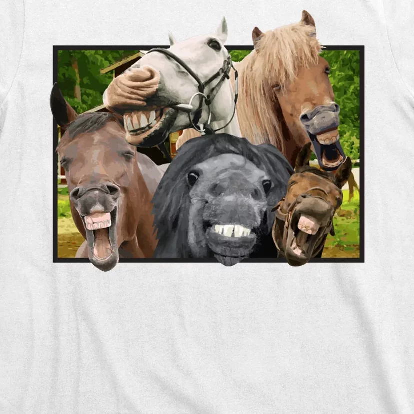 Horses Selfie Funny T-Shirt