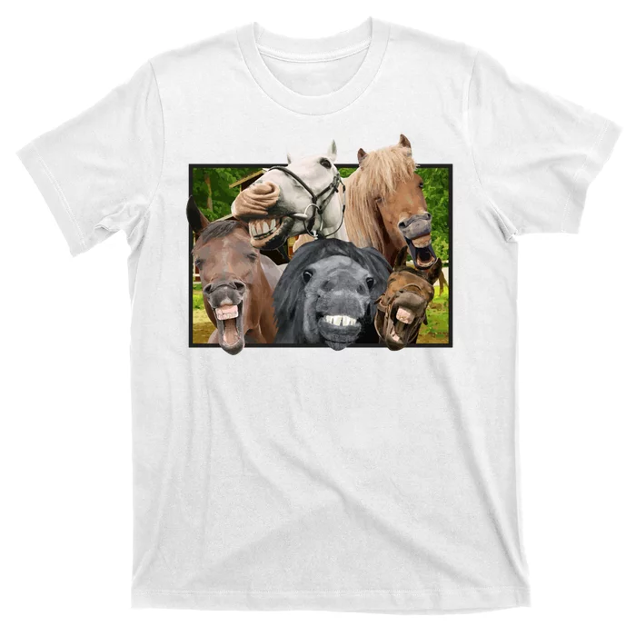 Horses Selfie Funny T-Shirt