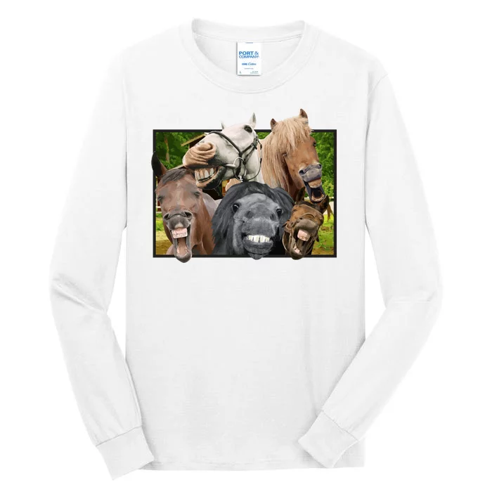 Horses Selfie Funny Tall Long Sleeve T-Shirt