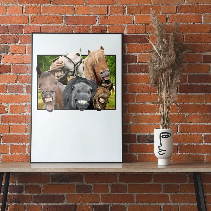 Horses Selfie Funny Poster