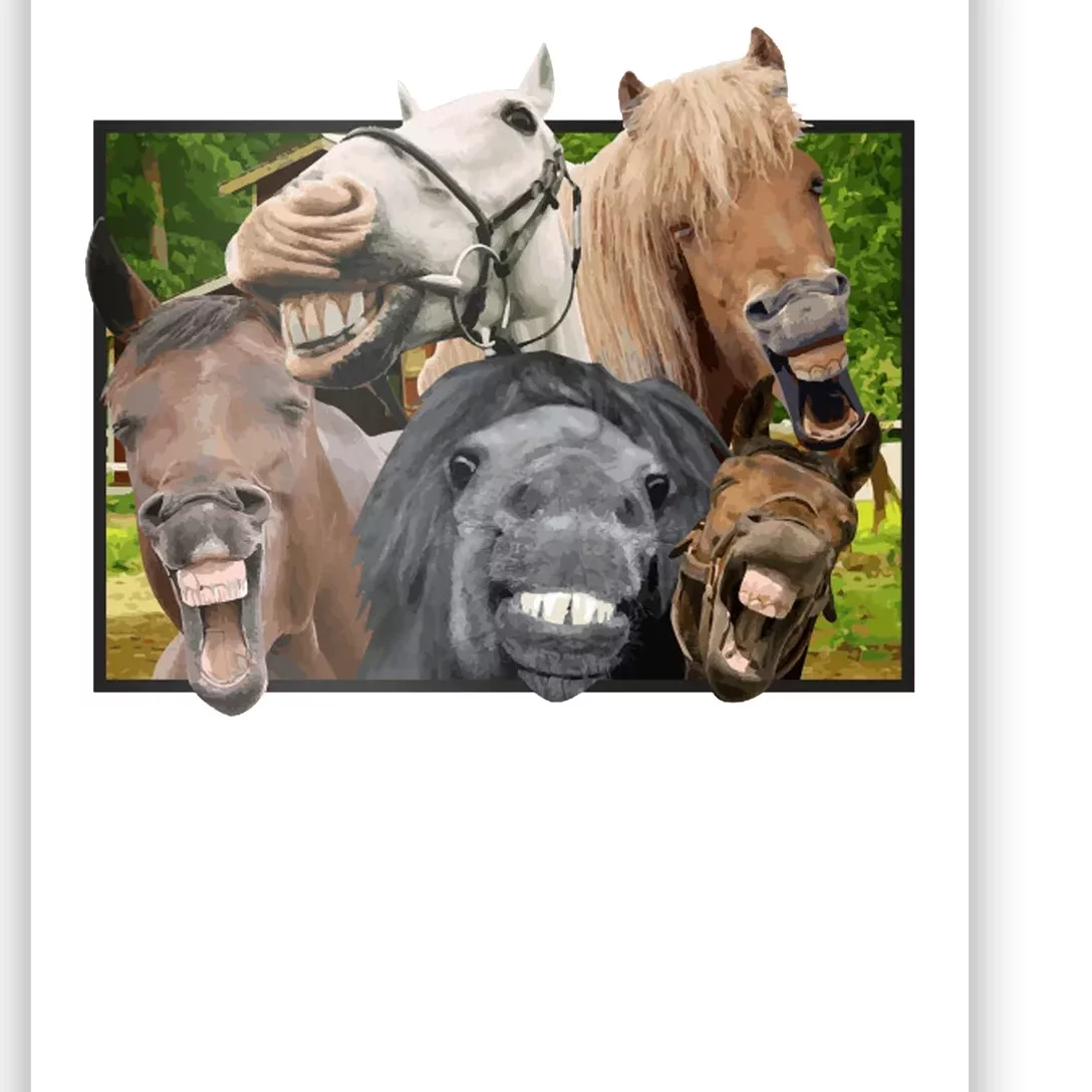 Horses Selfie Funny Poster