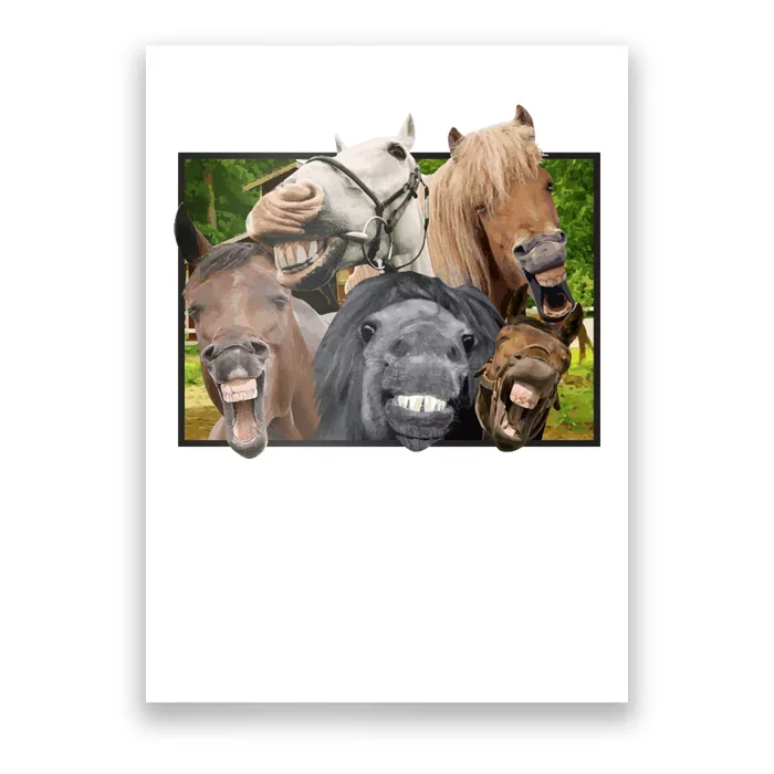 Horses Selfie Funny Poster