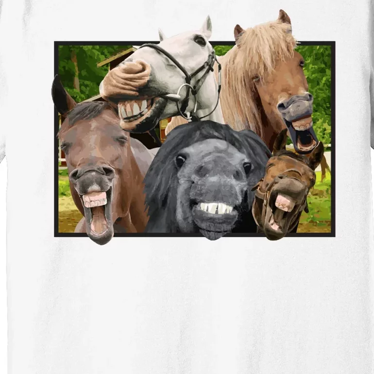 Horses Selfie Funny Premium T-Shirt