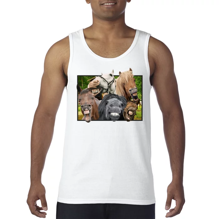 Horses Selfie Funny Tank Top