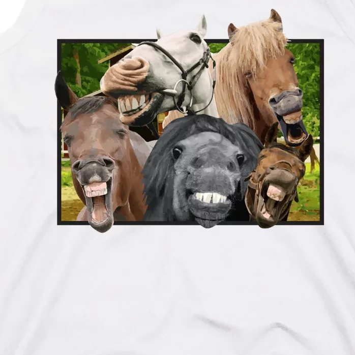 Horses Selfie Funny Tank Top