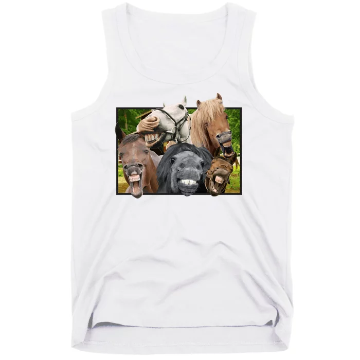 Horses Selfie Funny Tank Top