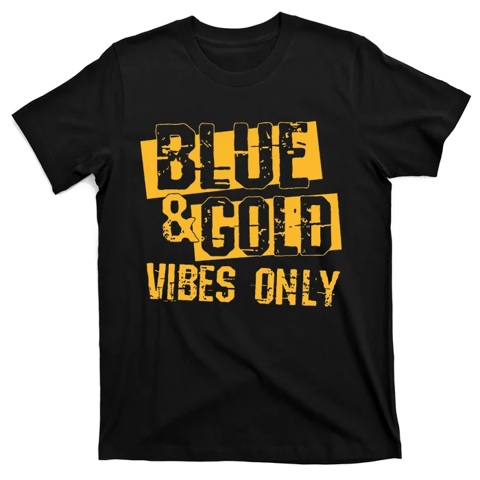 High School Football Game Day Crew Blue and Gold T-Shirt