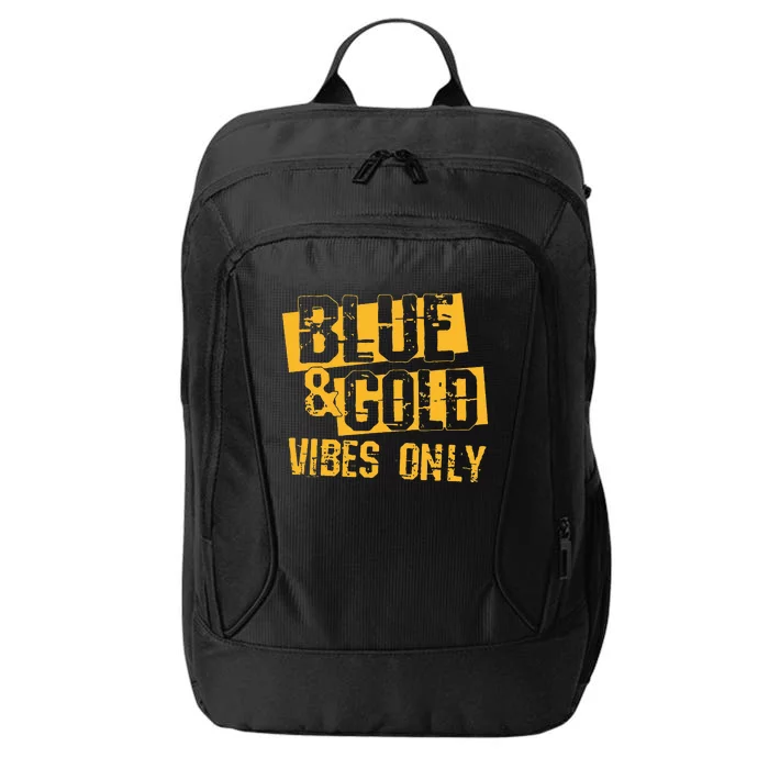 High School Football Game Day Crew Blue and Gold City Backpack