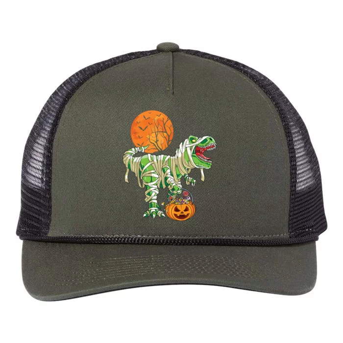 Halloween Shirts For Boy Dinosaur Trex Mummy Pumpkin Retro Rope Trucker Hat Cap