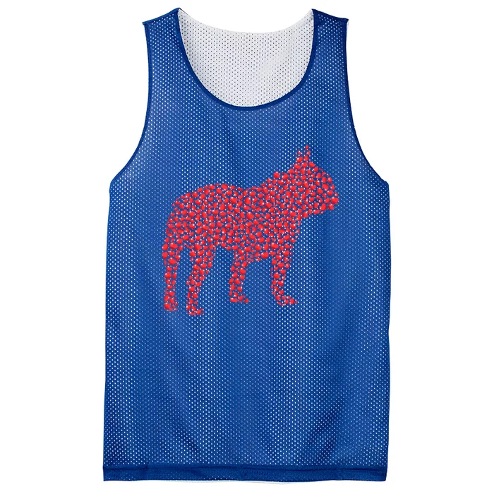 Heart Shape French Bulldog Valentine's Day Great Gift Mesh Reversible Basketball Jersey Tank