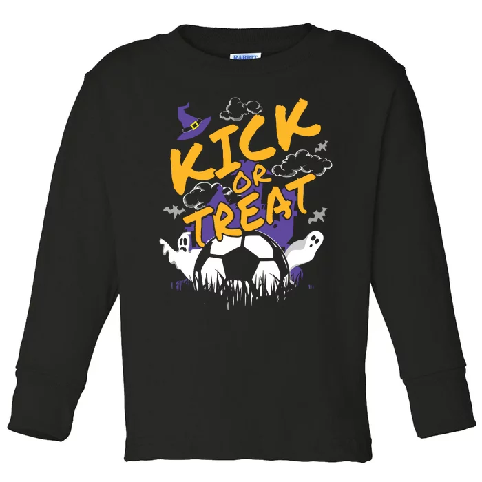 Halloween Shirts For Soccer Players With A Soccer Ball Toddler Long Sleeve Shirt