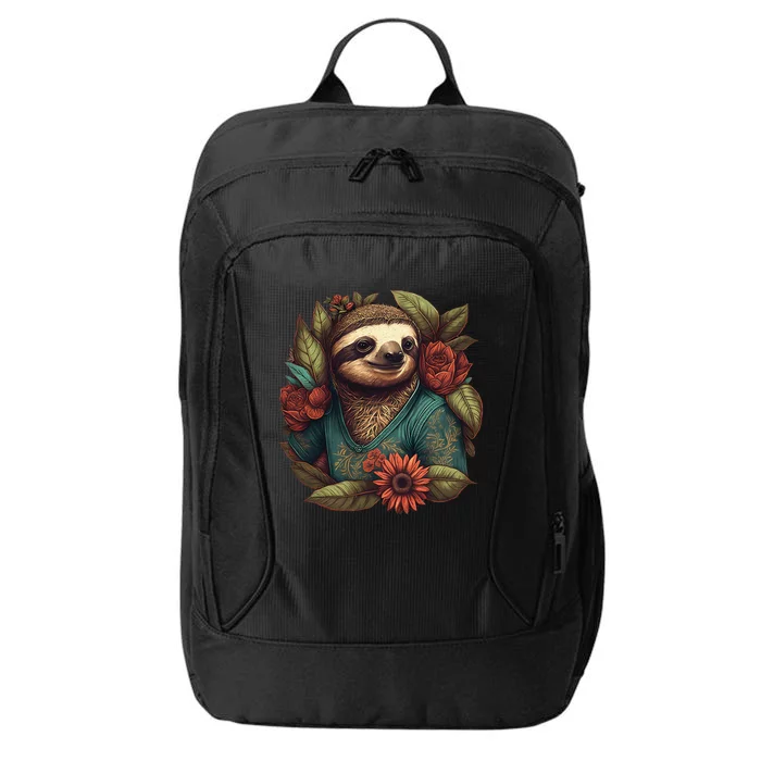 Happy-go-Lucky Sloth funny animal lover City Backpack