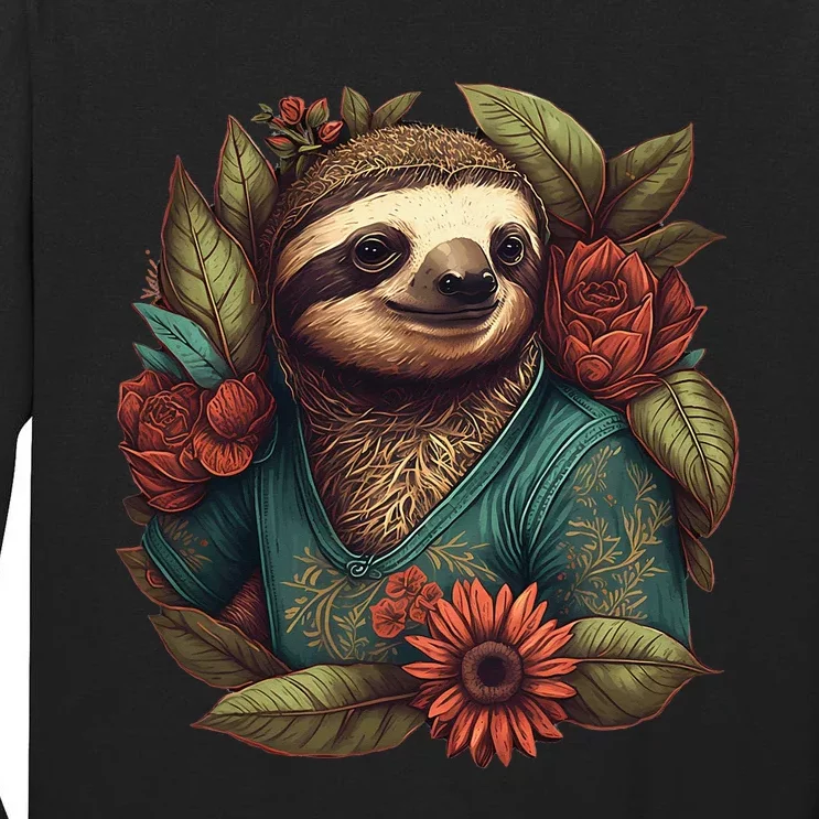 Happy-go-Lucky Sloth funny animal lover Tall Long Sleeve T-Shirt