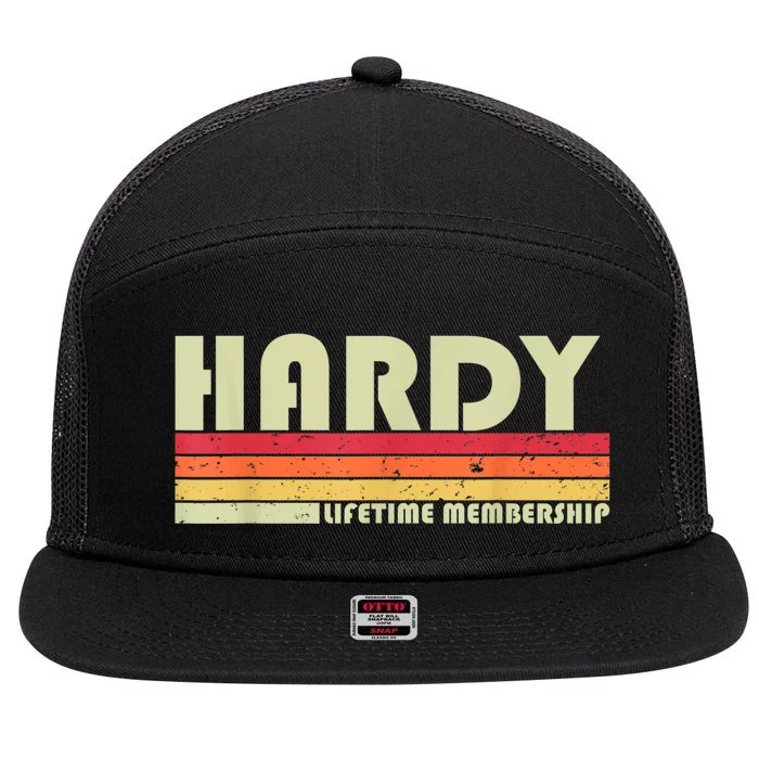 HARDYY Surname Funny Retro Vintage 80s 90s Birthday Reunion 7 Panel Mesh Trucker Snapback Hat