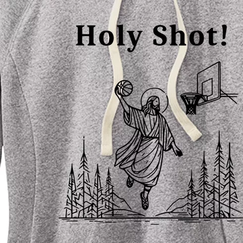 Holy Shot! Funny Jesus Playing Basketball Women's Fleece Hoodie