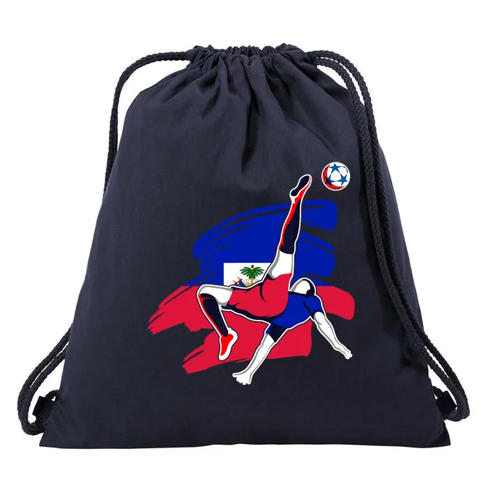 Haiti Soccer Fans Jersey Pride Proud Haitian Football Lovers Drawstring Bag