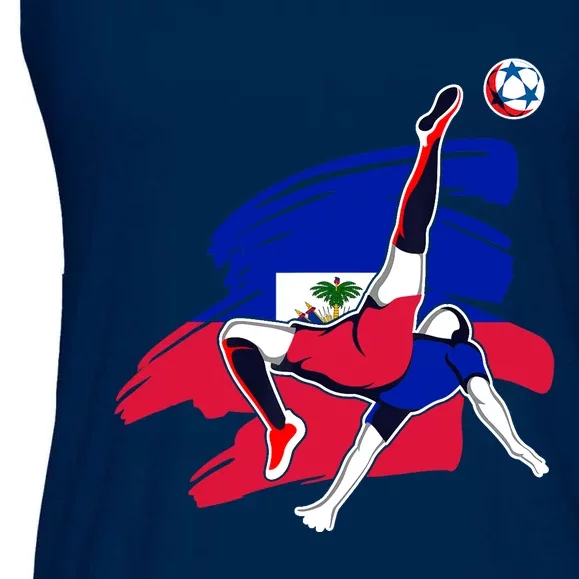 Haiti Soccer Fans Jersey Pride Proud Haitian Football Lovers Ladies Essential Flowy Tank