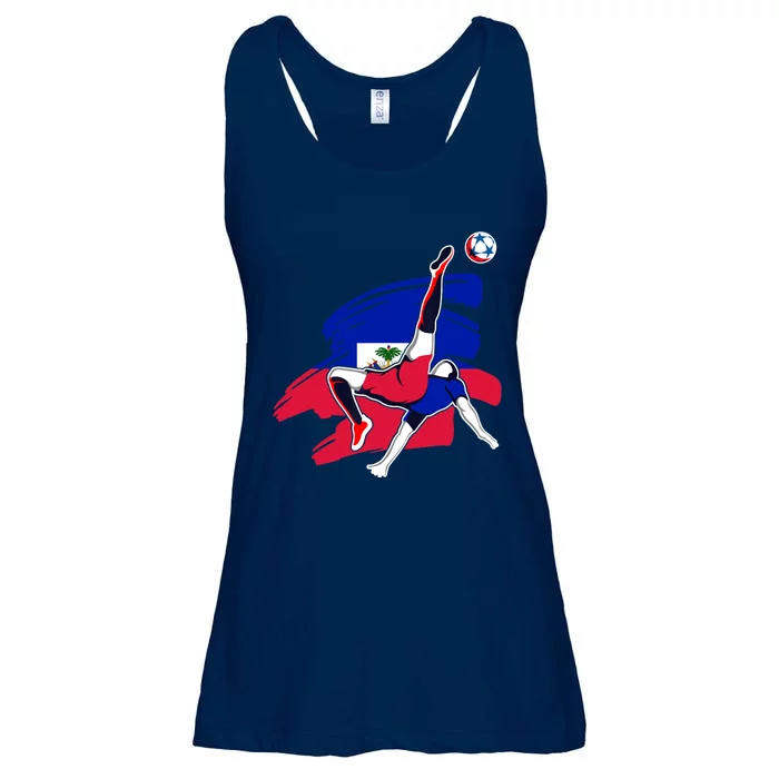 Haiti Soccer Fans Jersey Pride Proud Haitian Football Lovers Ladies Essential Flowy Tank