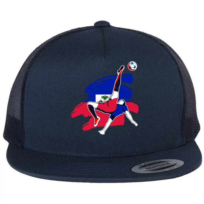 Haiti Soccer Fans Jersey Pride Proud Haitian Football Lovers Flat Bill Trucker Hat