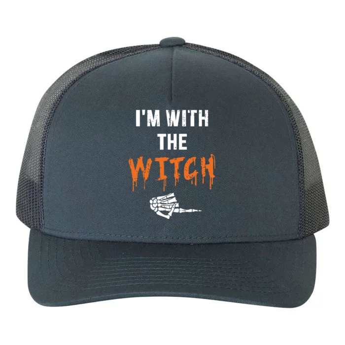 Halloween Shirt For Husbands I'm With The Witch She Be Crazy Yupoong Adult 5-Panel Trucker Hat