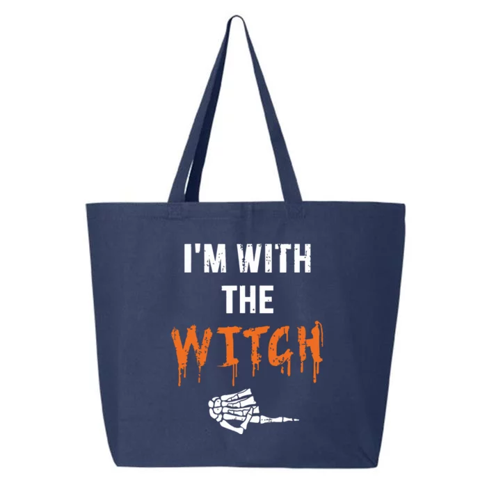 Halloween Shirt For Husbands I'm With The Witch She Be Crazy 25L Jumbo Tote