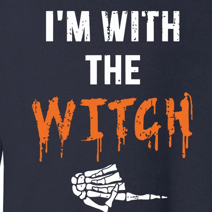 Halloween Shirt For Husbands I'm With The Witch She Be Crazy Toddler Sweatshirt