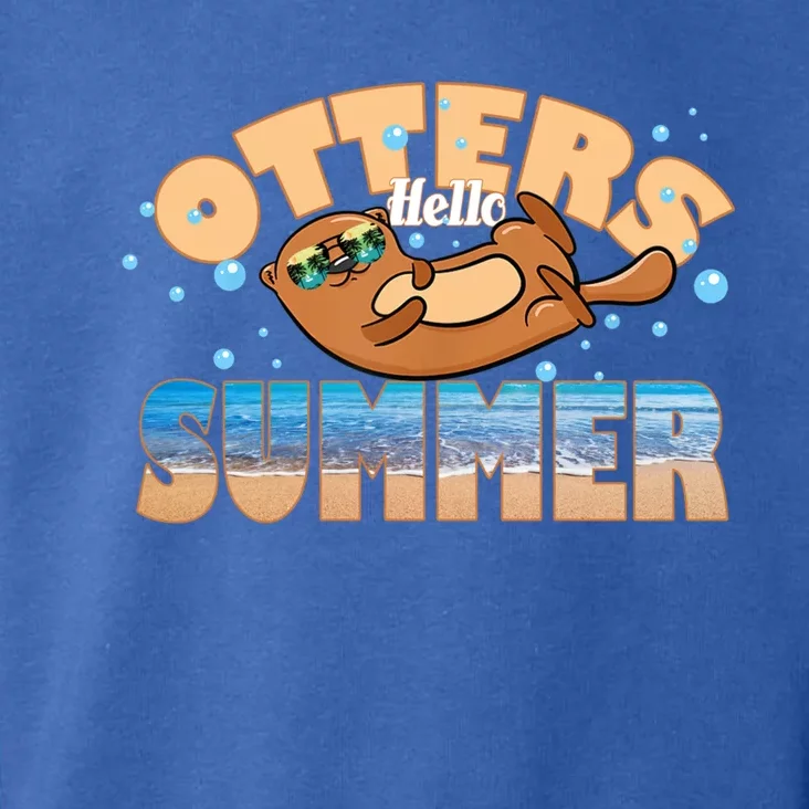 Hello Summer Funny Sea Otter Lover Gift Toddler Hoodie