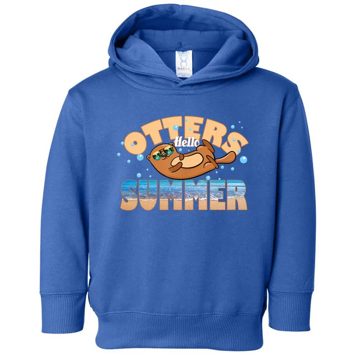 Hello Summer Funny Sea Otter Lover Gift Toddler Hoodie