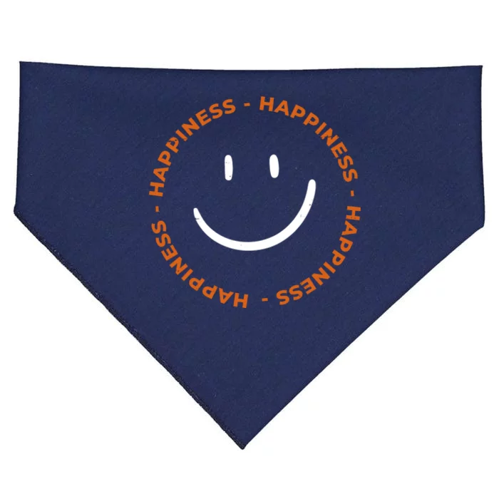 Happiness Smiley Face Be Happy Inspirational USA-Made Doggie Bandana