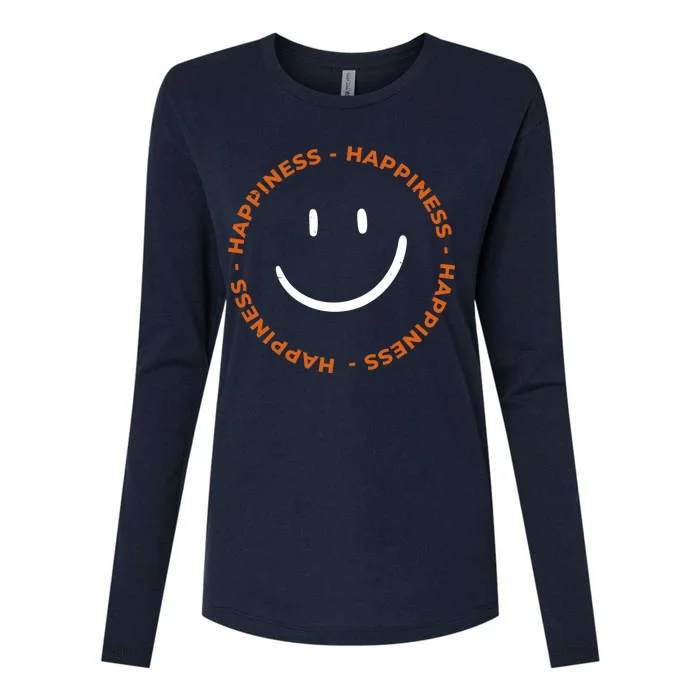 Happiness Smiley Face Be Happy Inspirational Womens Cotton Relaxed Long Sleeve T-Shirt