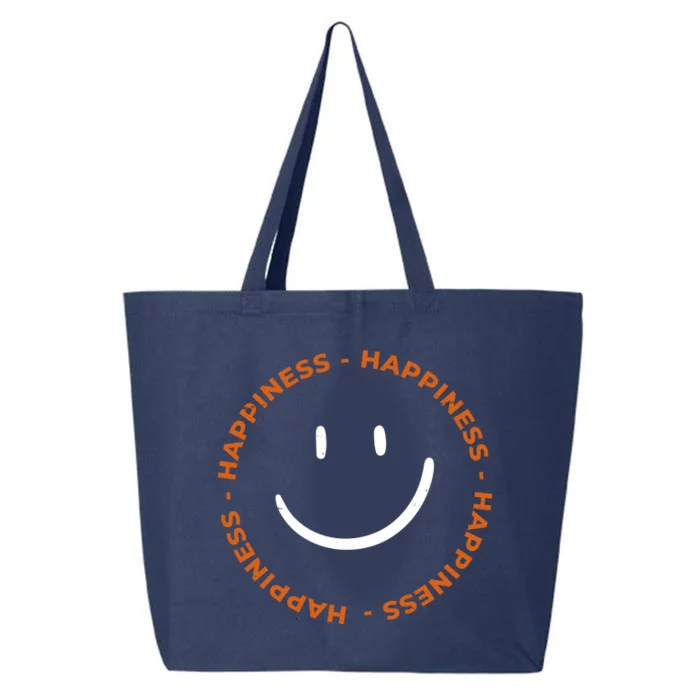 Happiness Smiley Face Be Happy Inspirational 25L Jumbo Tote