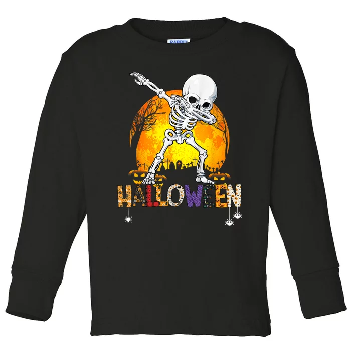 Halloween Shirts For Dabbing Skeleton Costume Toddler Long Sleeve Shirt