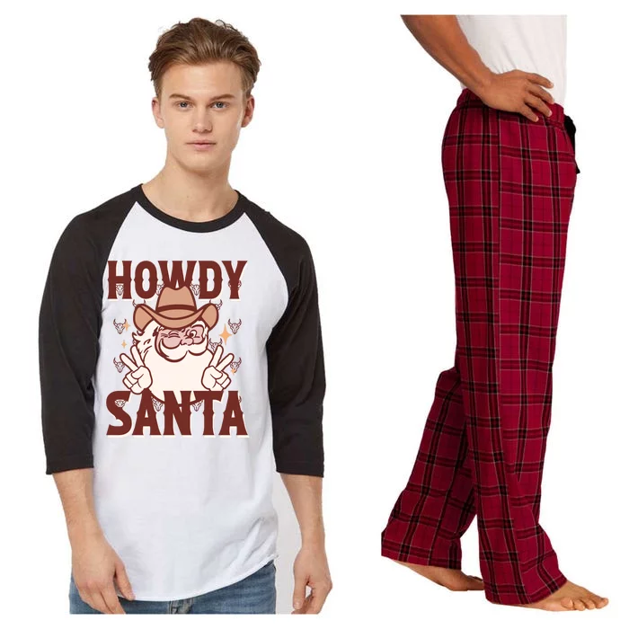 Howdy Santa Funny Christmas Holiday Raglan Sleeve Pajama Set