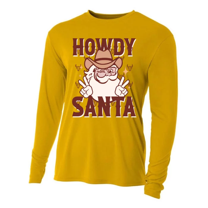 Howdy Santa Funny Christmas Holiday Cooling Performance Long Sleeve Crew