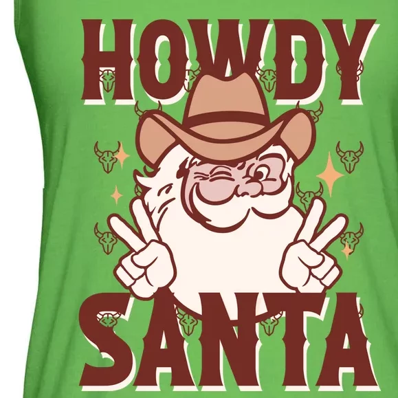 Howdy Santa Funny Christmas Holiday Ladies Essential Flowy Tank