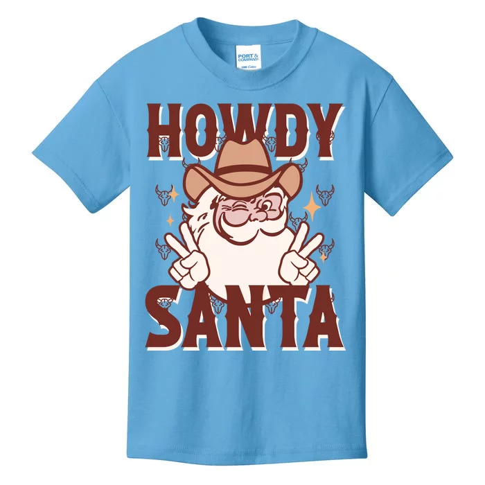 Howdy Santa Funny Christmas Holiday Kids T-Shirt