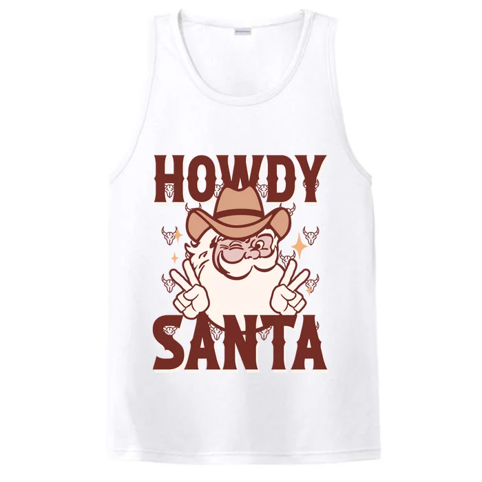 Howdy Santa Funny Christmas Holiday Performance Tank