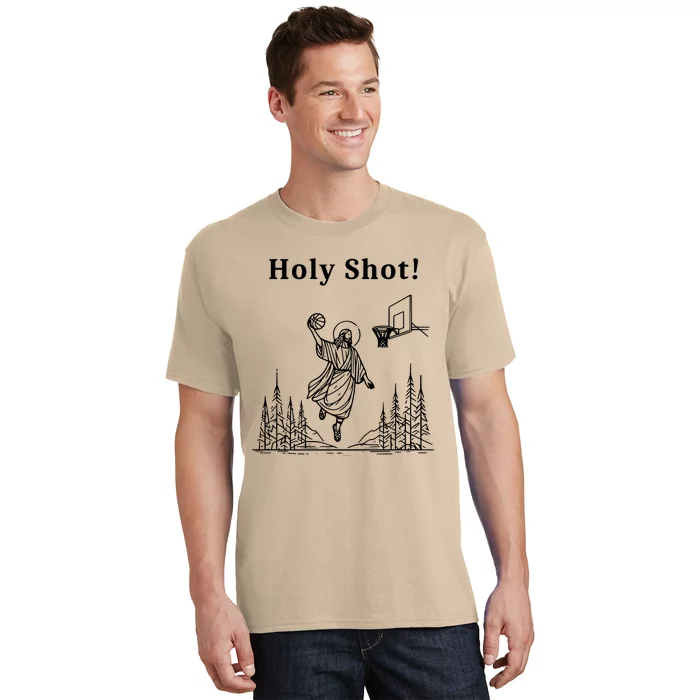 Holy Shot! Funny Jesus Playing Basketball T-Shirt